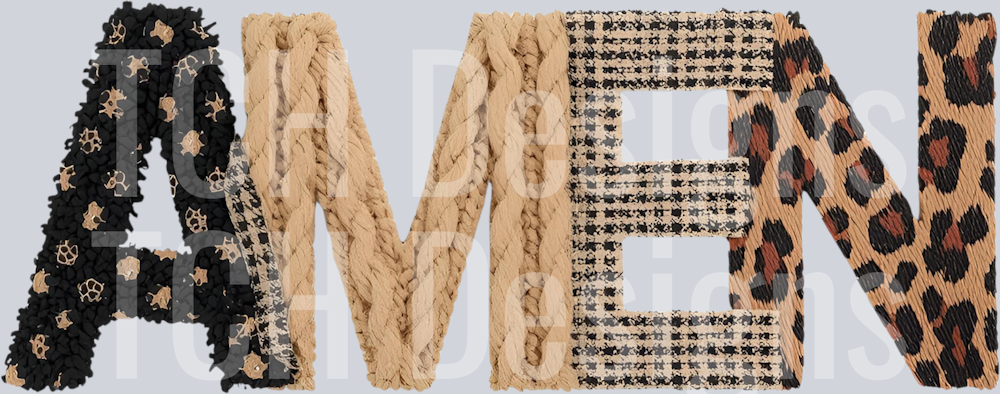 AMEN FAUX FABRIC LETTERS