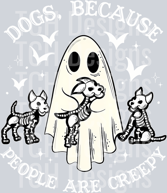 9 Dogs Because People Are Creepy Funny Ghost Halloween T-Shirt