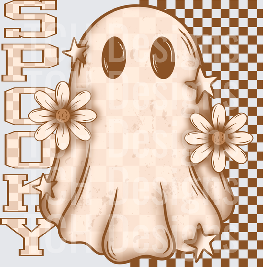 Spooky Ghost Checkered
