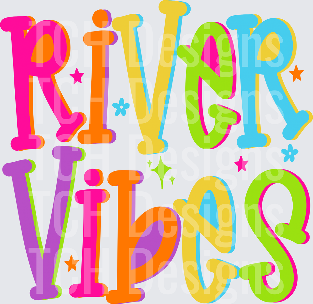Colorful River Vibes Retro Typography Design