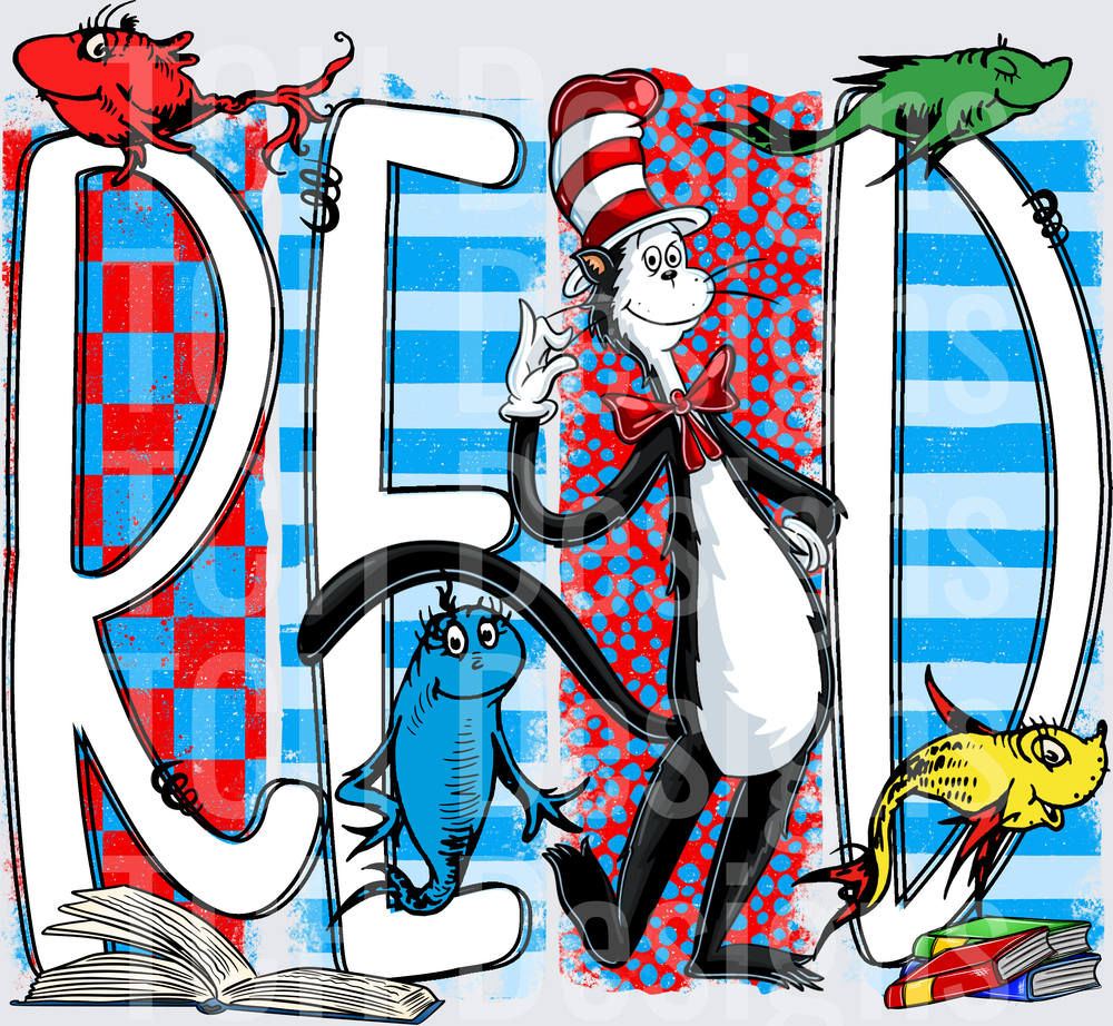 Cat in the Hat READ Typography with Dr. Seuss Characters