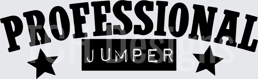 Professional Jumper Bold Arched Text with Stars Design
