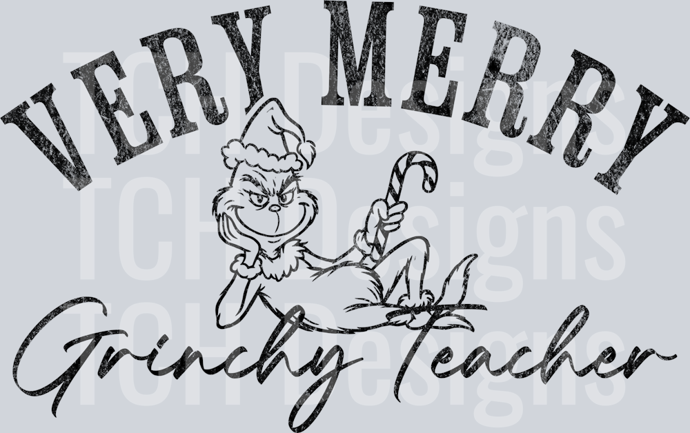 Very merry Grinchy teacher black