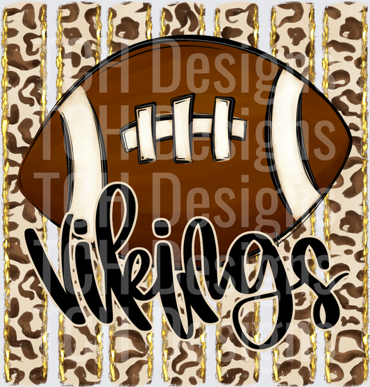 Vikings Football Leopard Print Stripe Design