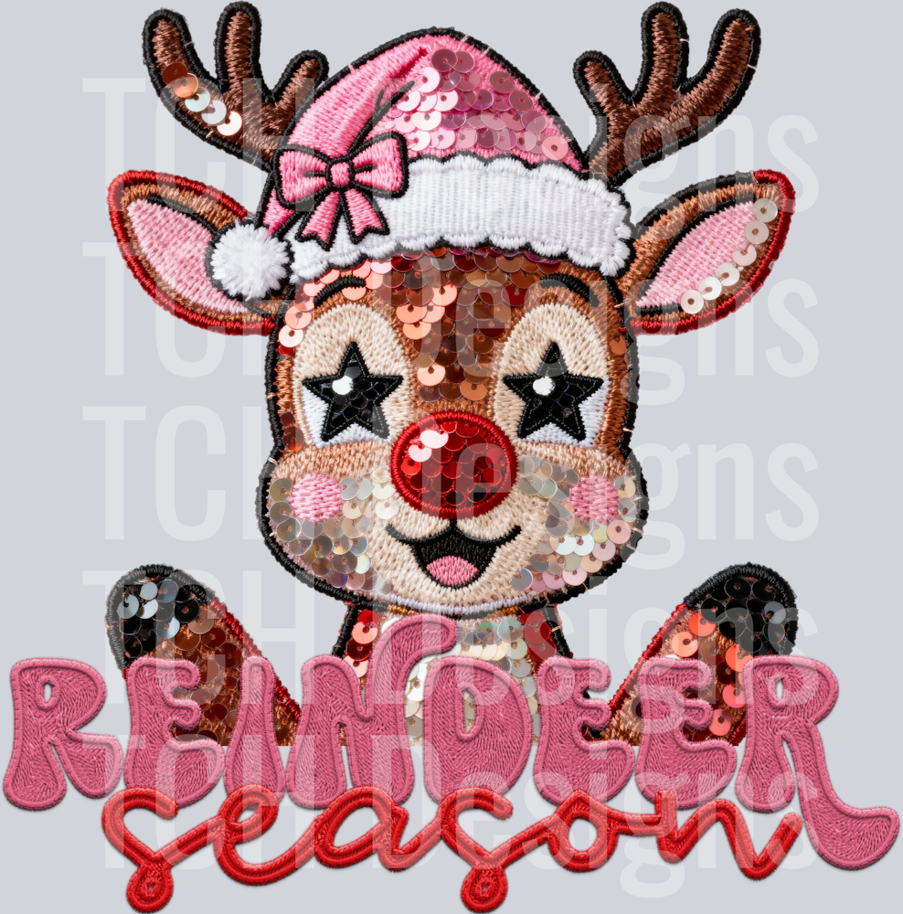 reindeer season faux sequin