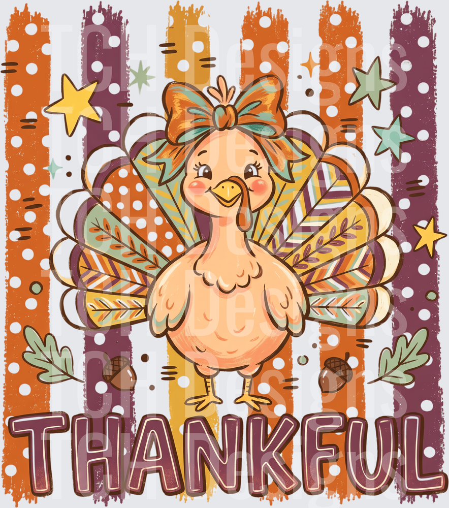 Polkadot Striped Thankful Turkey