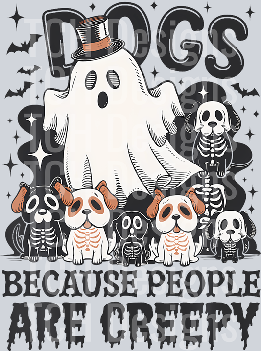 31 Halloween Scary Ghost Dogs Because People Are Creepy T-Shirt