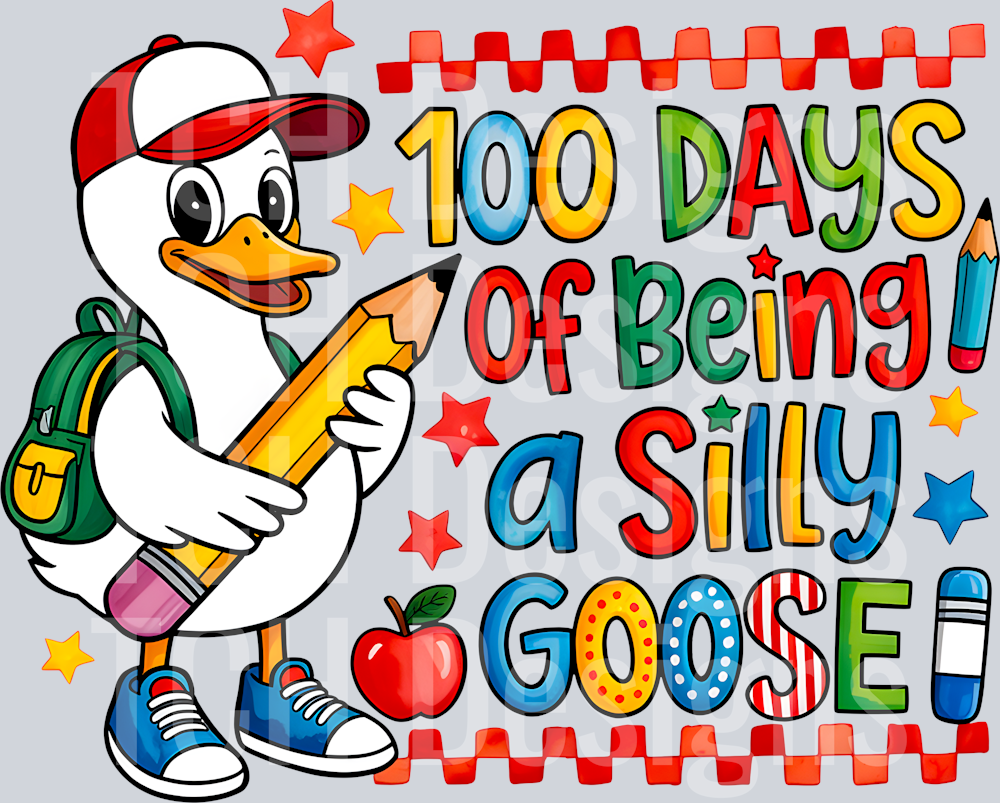 6.Retro 100 Days of School Goose