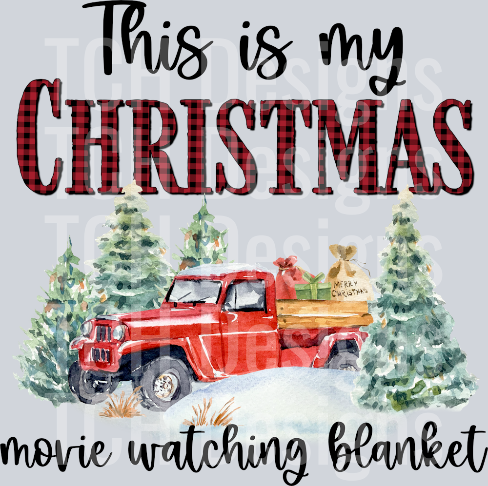 christmas farm truck blanket