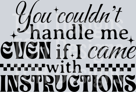YOU COULDN'T HANDLE ME INSTRUCTIONS