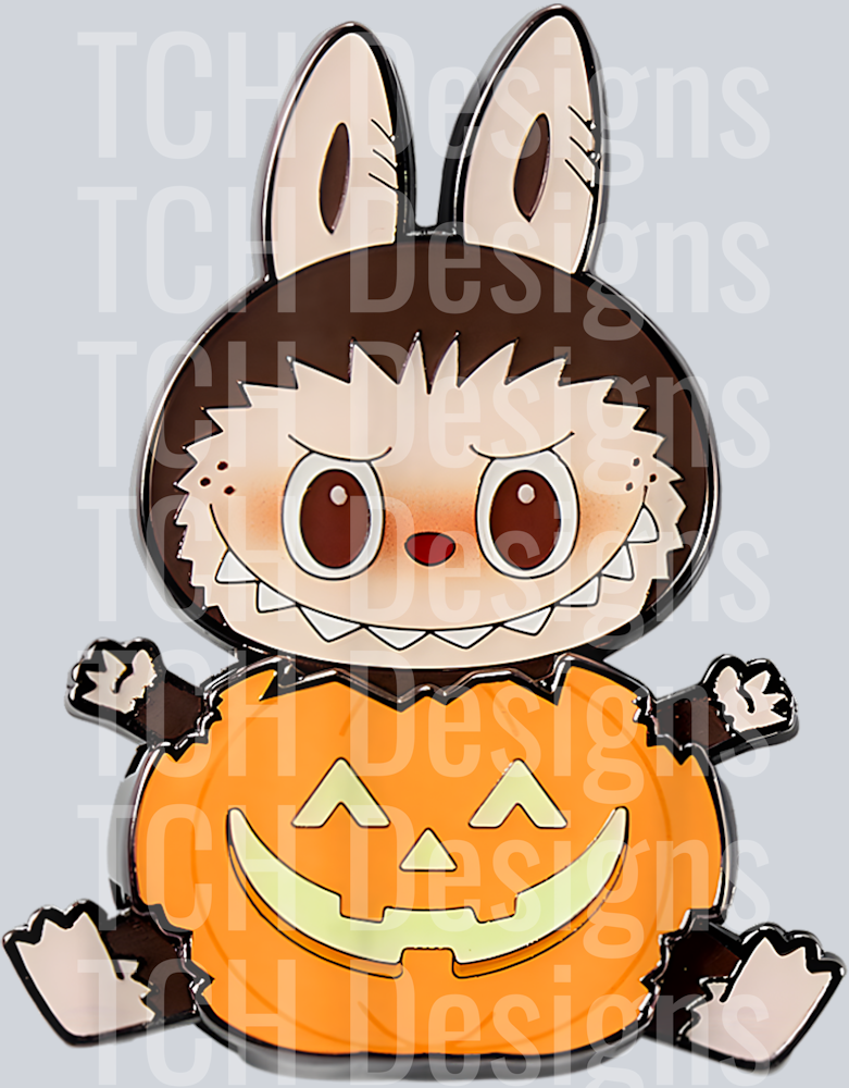 Cute Monster Pumpkin Teddy Bear - Labubu Fun Halloween Tees T-Shirt