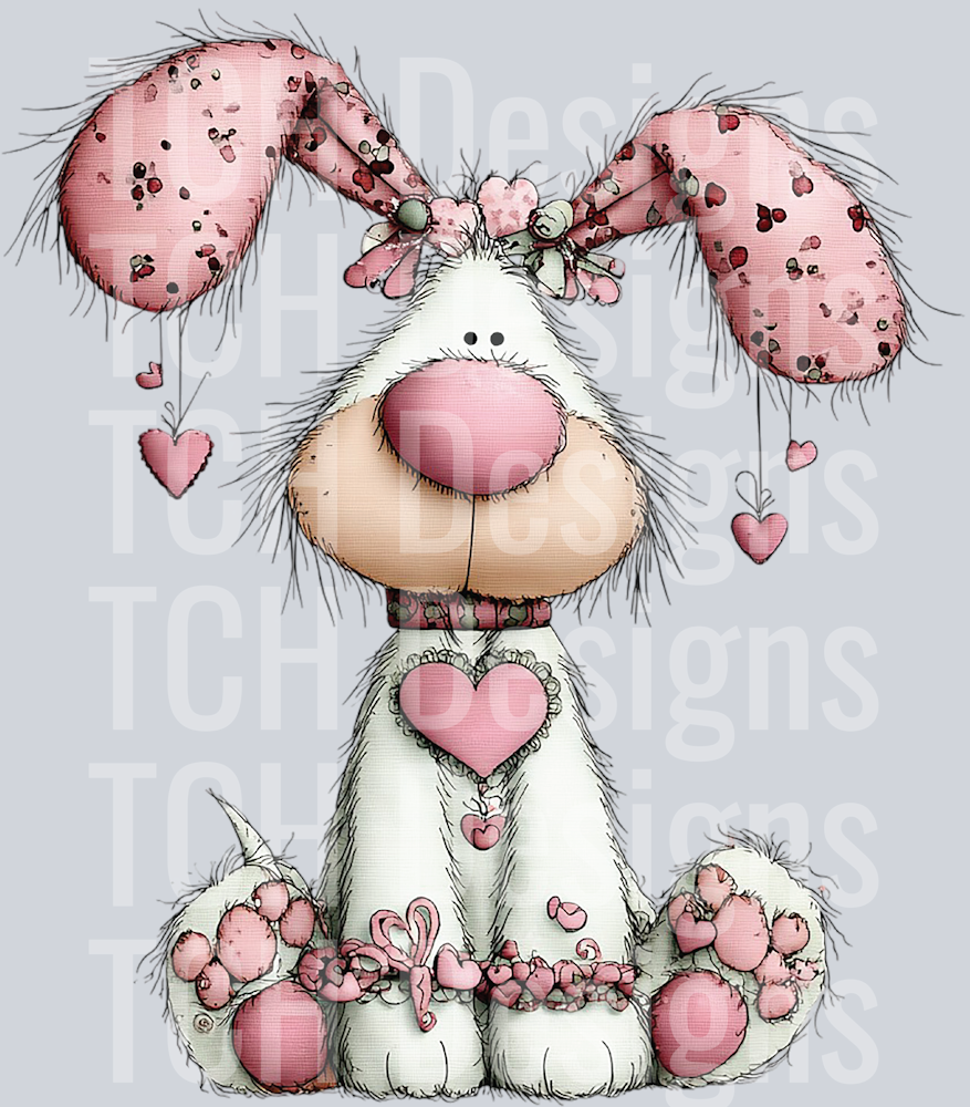Whimsical Valentine Bunny Clipart (4)