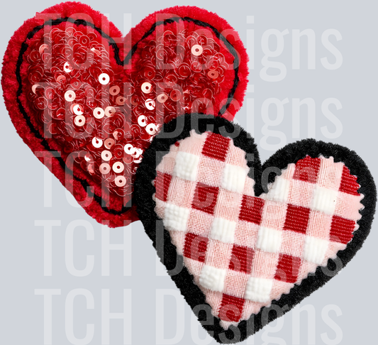 DOUBLE HEARTS FAUX YARN SEQUINS