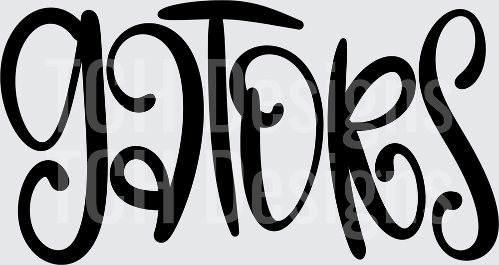 Gators Bold Handwritten Lettering Script Word Art