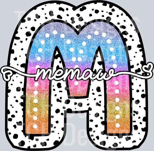 MEMAW-TIE DYE DOTTIE NAMES