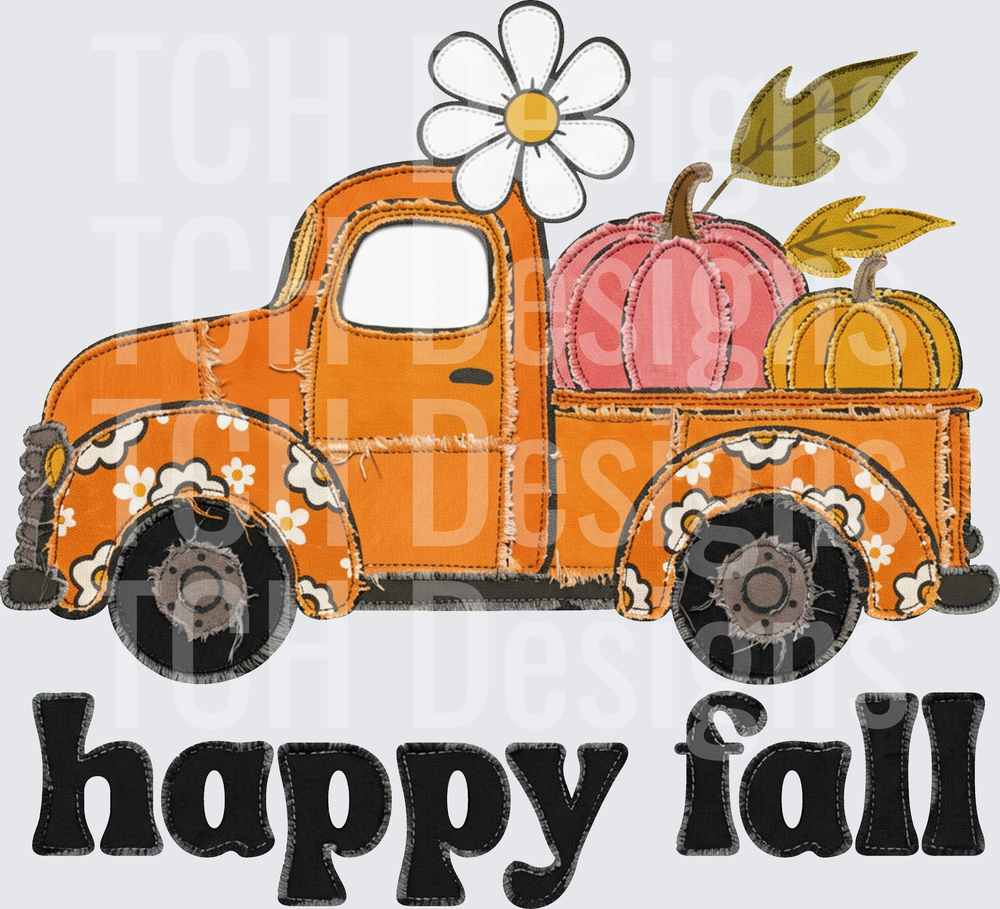 hapyp fall faux emb truck hwds