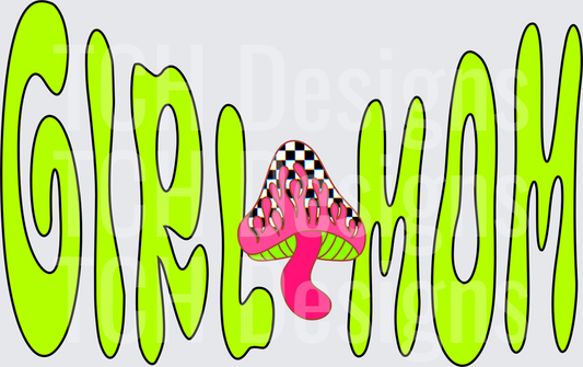Girl's Mush Psychedelic Mushroom Trippy Text Design