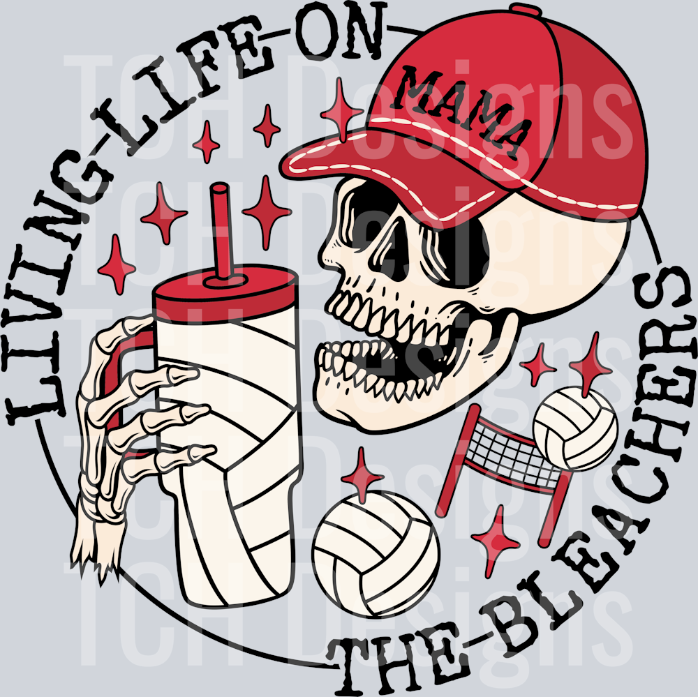 bleachers-volleyball-tumbler-mama-red