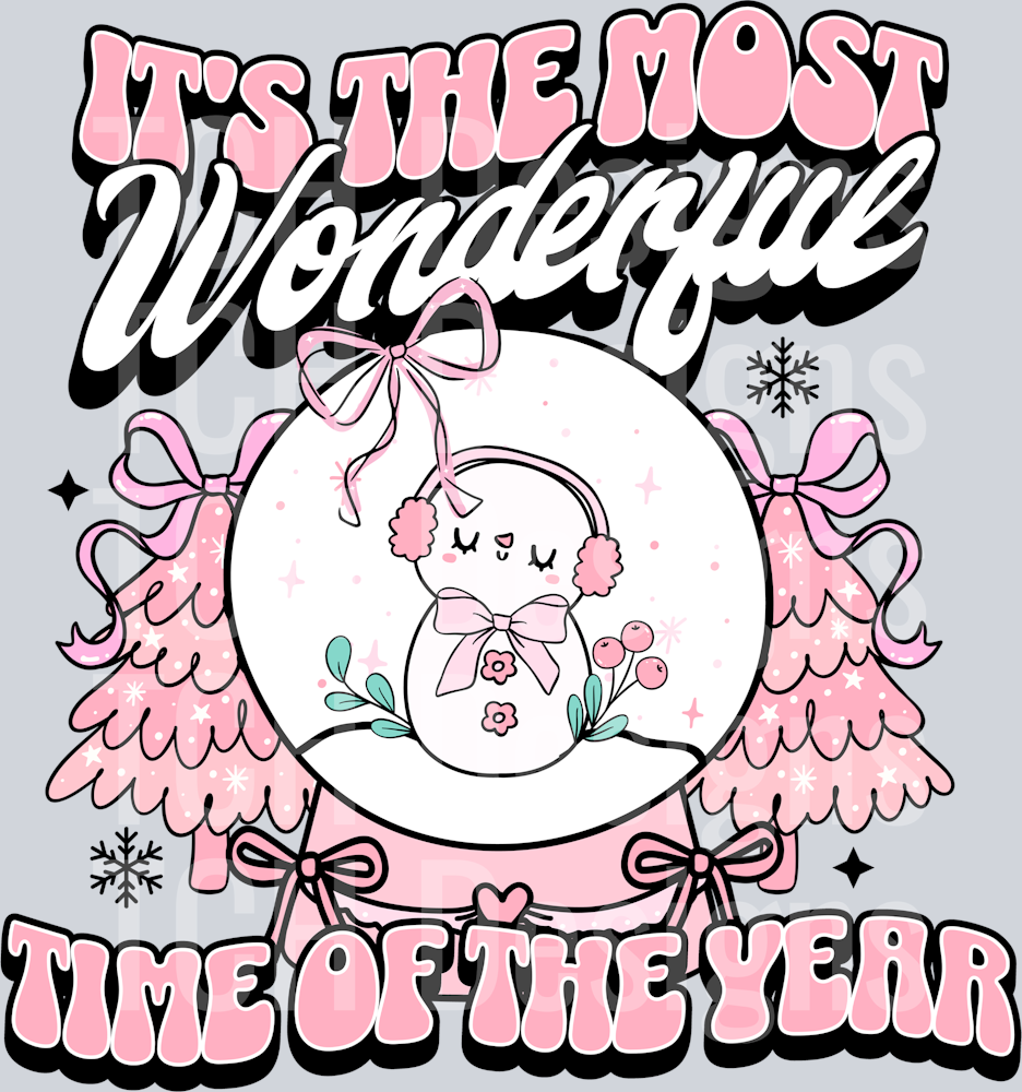 IT_S THE MOST WONDERFUL TIME OF THE YEAR PINK SNOWGLOBE