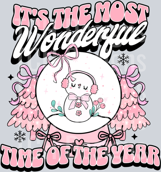 IT_S THE MOST WONDERFUL TIME OF THE YEAR PINK SNOWGLOBE
