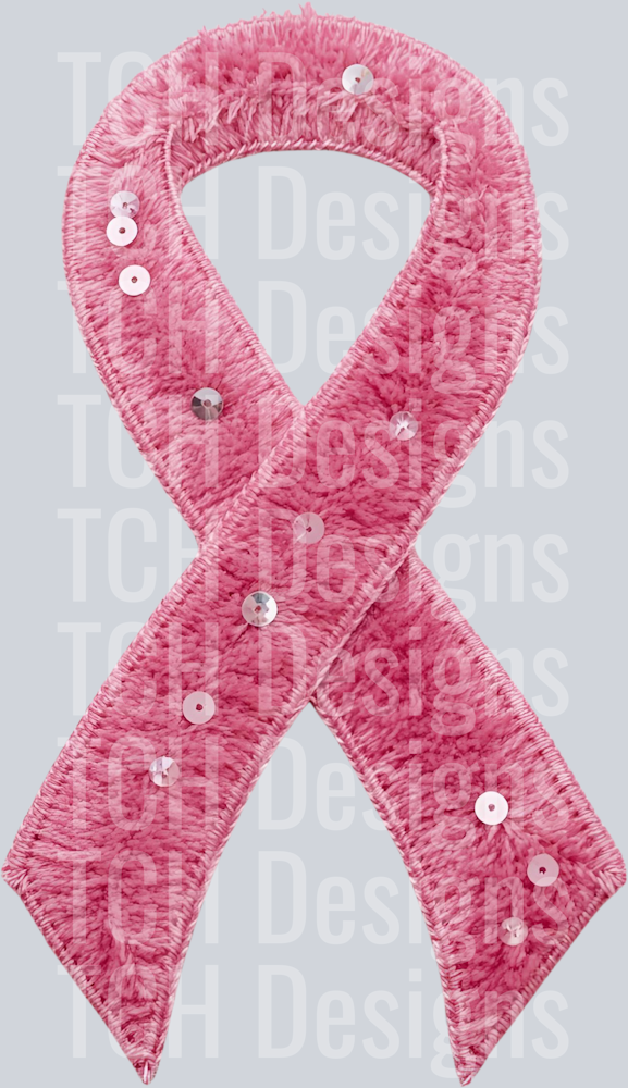 PINK CANCER RIBBON FAUX YARN