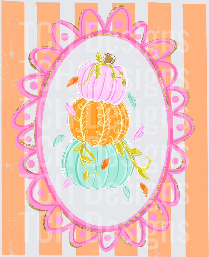 Striped Pumpkin Stack