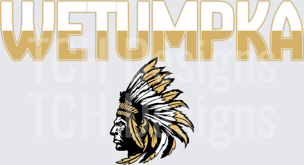 Wetumpka Indians Native Chief Headdress Logo
