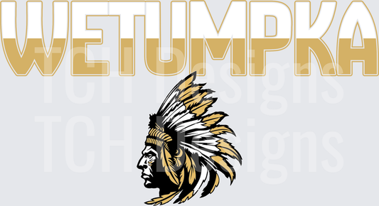 Wetumpka Indians Native Chief Headdress Logo