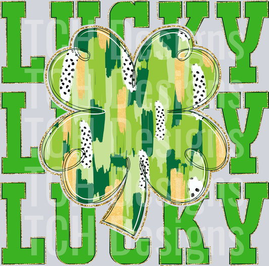 Brushstroke St Patrick_s Day Lucky Shamrock PNG (1)