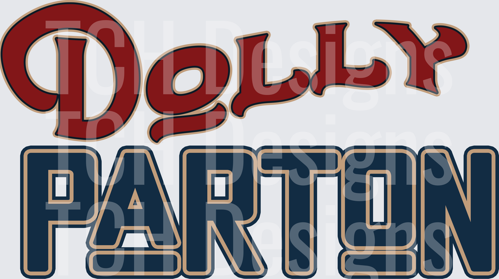 Dolly Parton Bold Vintage Typography Name Design