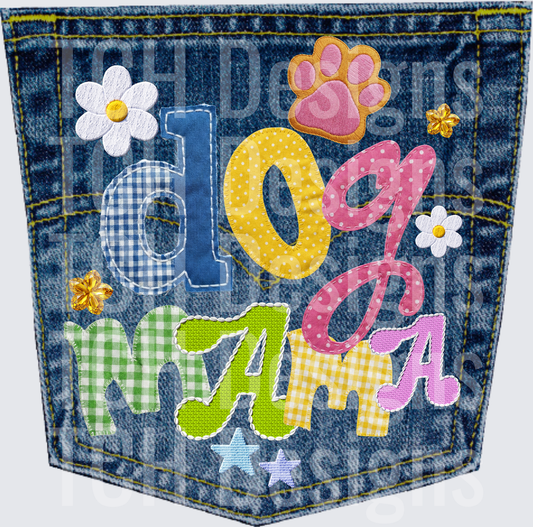 DOG MAMA DENIM POCKET