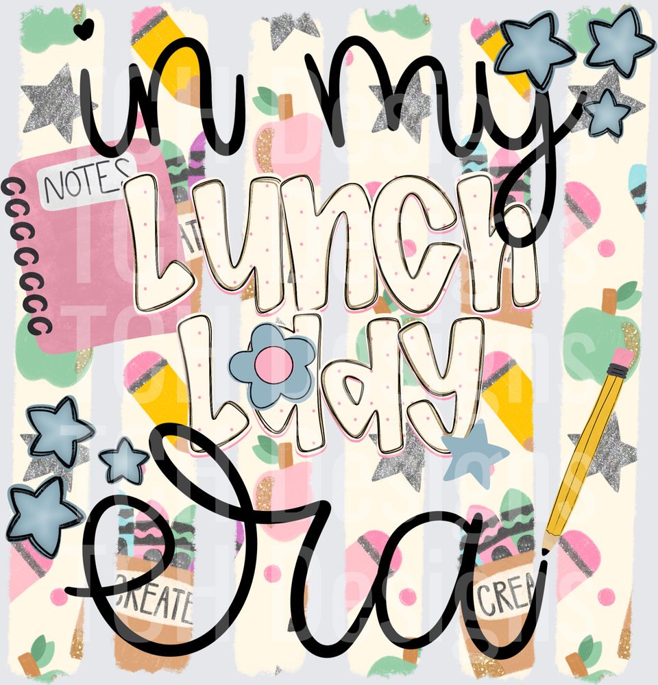 Yummy Lunch Lady Era School Supplies Colorful Design