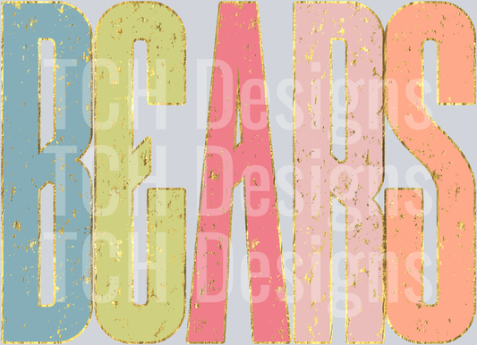 Bears_Colorful_Distressed_Metallic_Gold