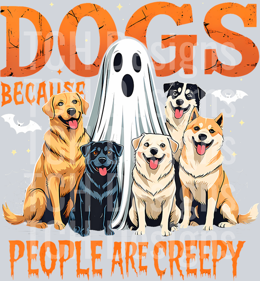 5 Dogs Because People Are Creepy Funny Halloween Dog Lover T-Shirt