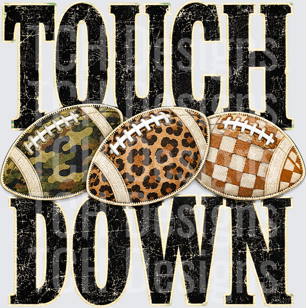 Touchdown Camo, Leopard and Checkered Football