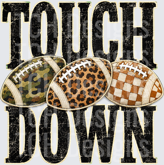 Touchdown Camo, Leopard and Checkered Football