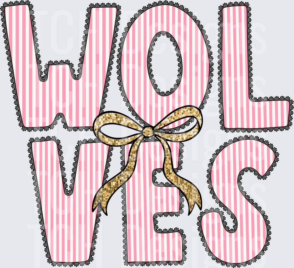 Wolves Pink Mascot- CSG Designs