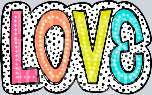 bright doodle with dalmation dots