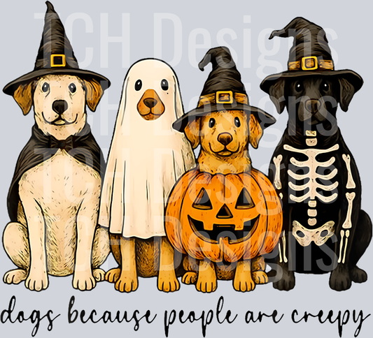15 Funny Dogs Because People Are Creepy Spooky Dog Halloween T-Shirt