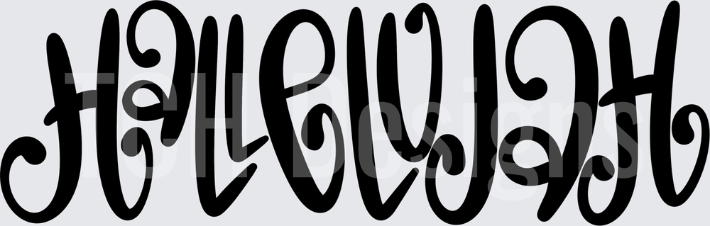 Hallelujah Bold Cursive Script Word Art