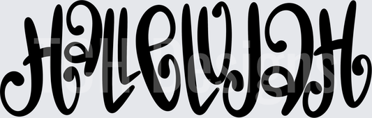 Hallelujah Bold Cursive Script Word Art