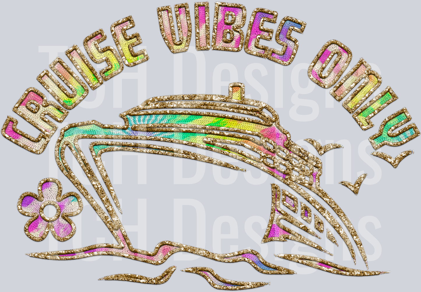 Cruise vibes only faux emb POCKET HWDS