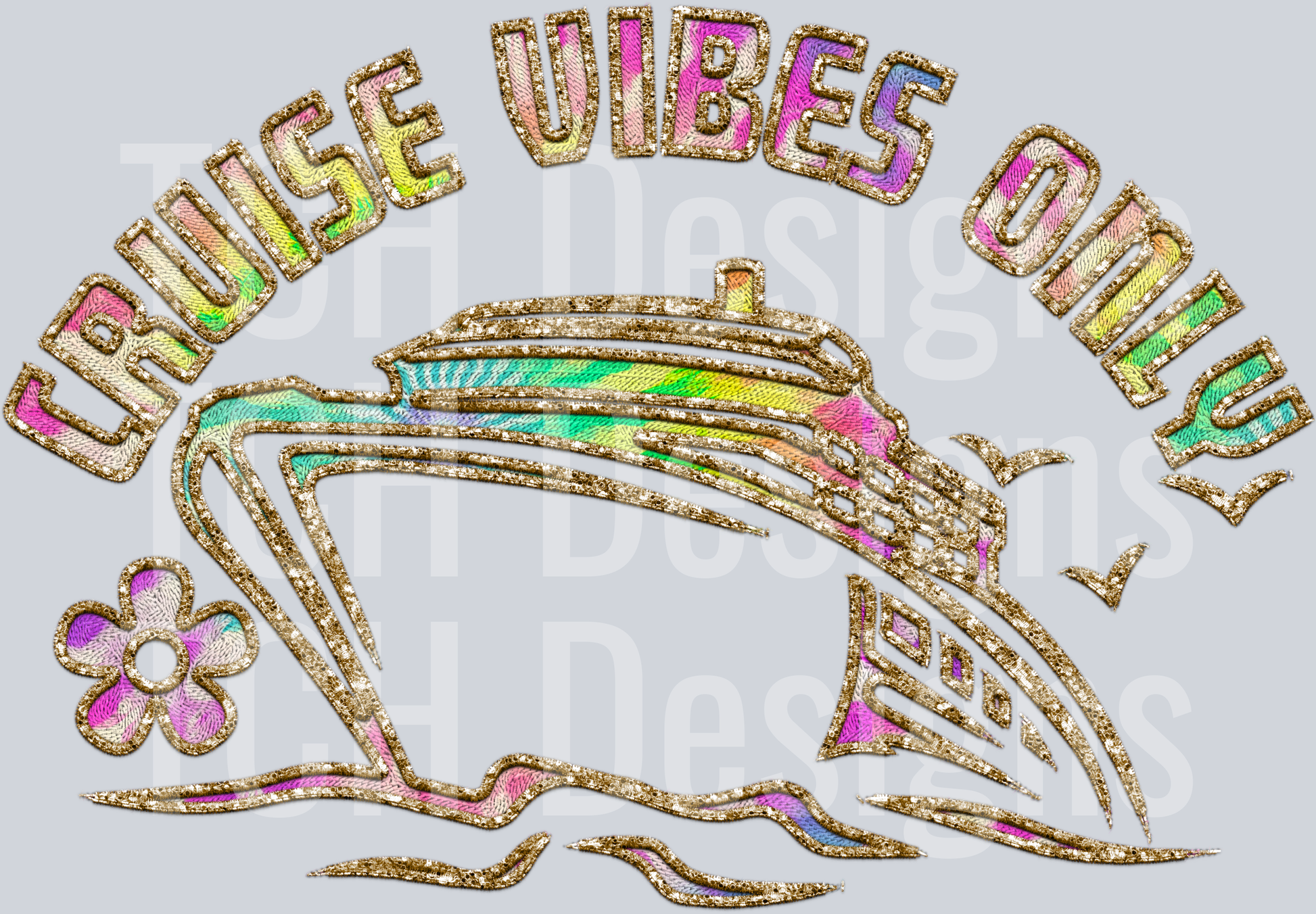 Cruise vibes only faux emb POCKET HWDS