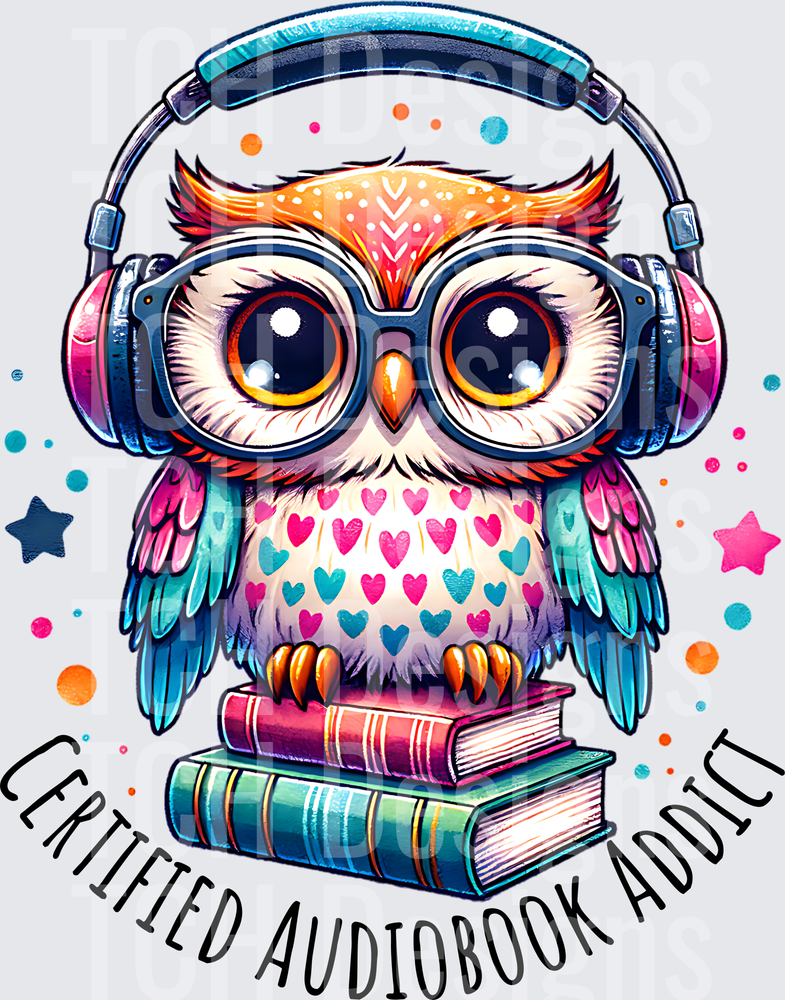 CERTIFIEDAUDIOBOOKADDICTOWLWATERCOLOR