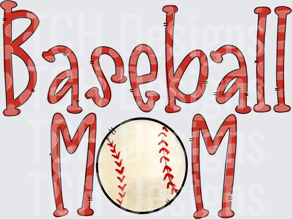 BASEBALL MOM RED