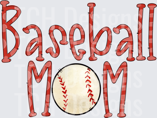BASEBALL MOM RED