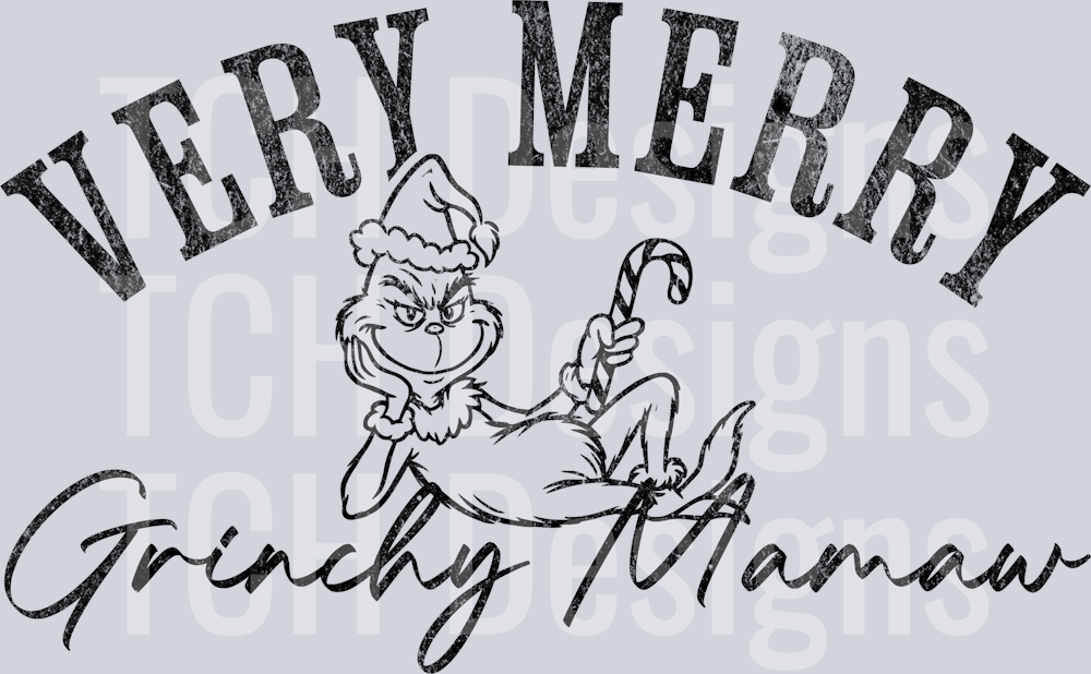 Very merry Grinchy Mamaw black