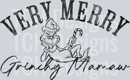 Very merry Grinchy Mamaw black