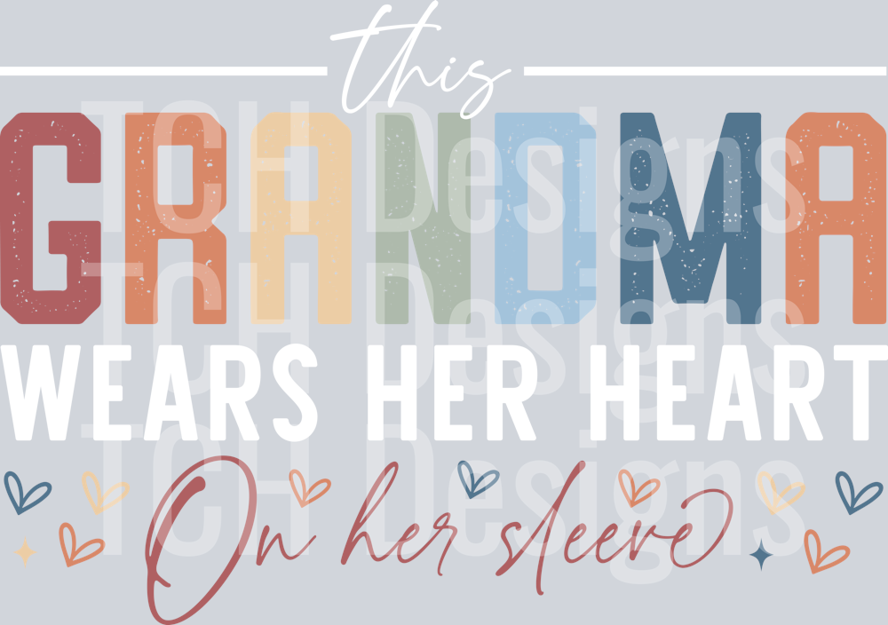 this grandma were her heart on my sleeve white