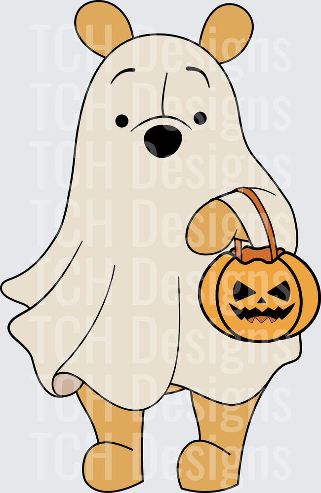 Winnie the Pooh Halloween Ghost Costume Pumpkin Bucket